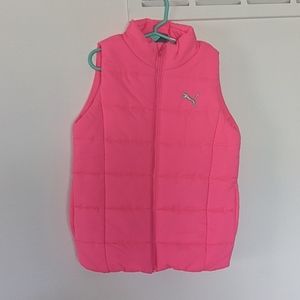 Puma Girls Neon Pink Puffer Vest